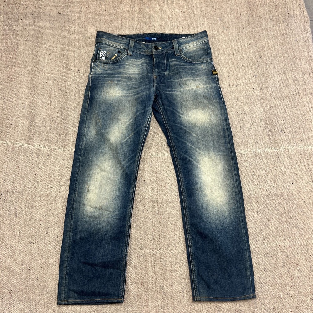 G Star Jeans Mens 32x28 Blue GS Raw 01 Raw Denim Light Wash